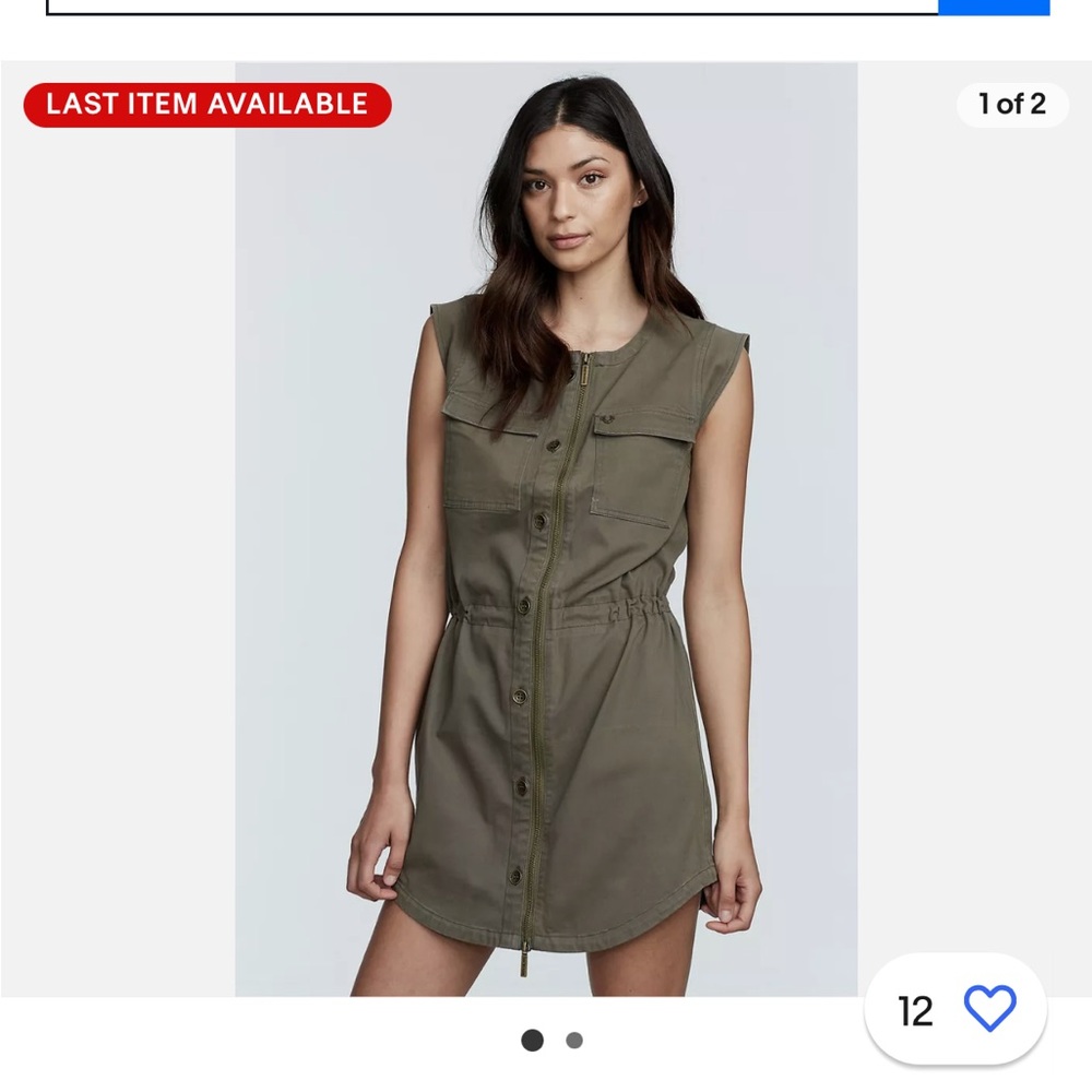 True Religion Utility sleeveless Dress in militant green size M